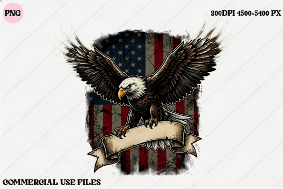 Eagle American Flag Banner Graphic: A Bold Design Asset