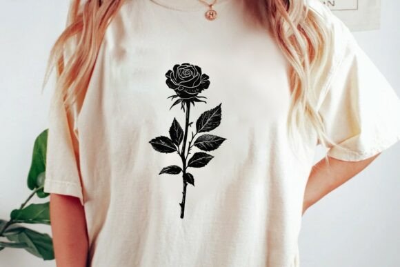 Elegant Black Rose Graphic PNG: A Bold Asset for Modern Design