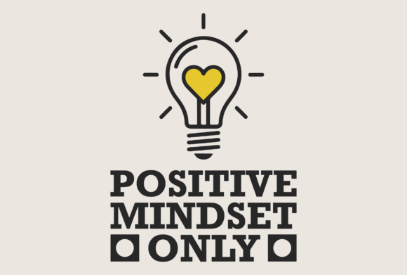 Embrace Brightness with the Positive Mindset Only Heart Bulb Graphic