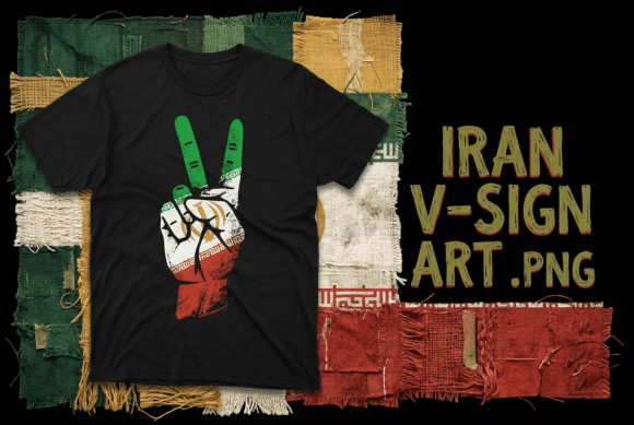 Iran Flag Hand Victory V Sign Graphic: A Symbol of Resilience
