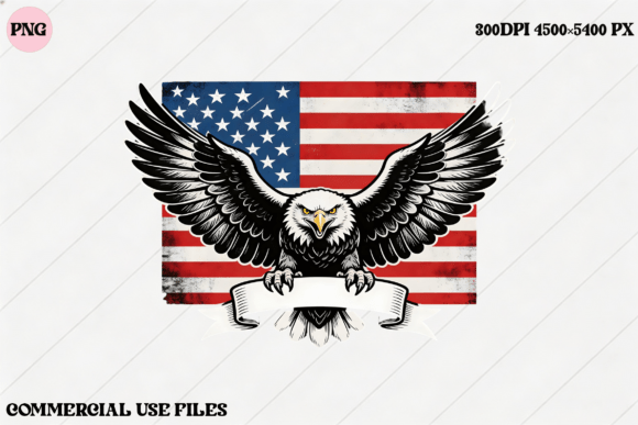 Patriotic Eagle USA Flag Graphic Design: A Bold Design Asset
