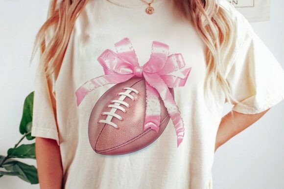 Score a Touchdown with the Pink Football Bow Graphic